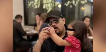Pepe Aguilar con una de sus nietas, hija de Emiliano Aguilar