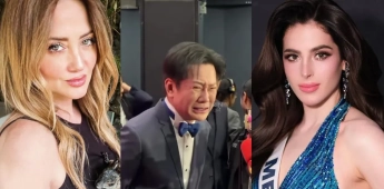 Andrea Legarreta reacciona al altercado entre Fátima Bosch y Nawat Itsaragrisil en Miss Universo.