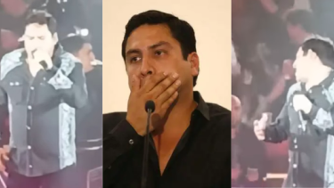 Golpean a Julión Álvarez con un ramo de flores